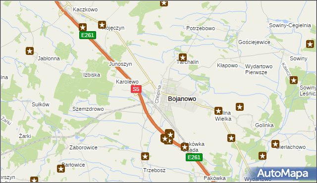 mapa Gołaszyn gmina Bojanowo, Gołaszyn gmina Bojanowo na mapie Targeo