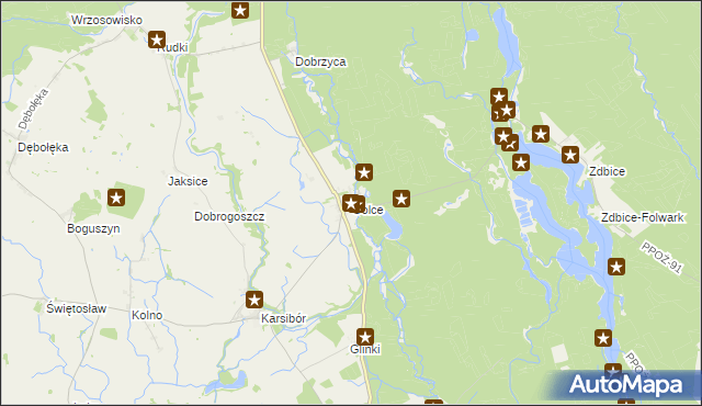 mapa Golce gmina Wałcz, Golce gmina Wałcz na mapie Targeo