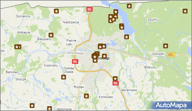 mapa Gołdap, Gołdap na mapie Targeo