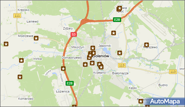 mapa Goleniów, Goleniów na mapie Targeo