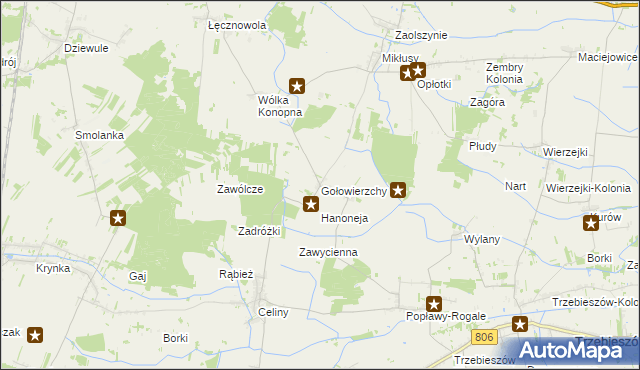 mapa Gołowierzchy, Gołowierzchy na mapie Targeo