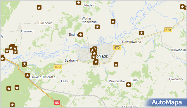 mapa Goniądz, Goniądz na mapie Targeo