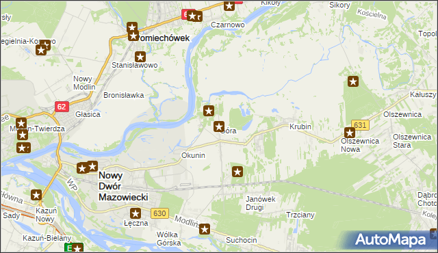 mapa Góra gmina Wieliszew, Góra gmina Wieliszew na mapie Targeo