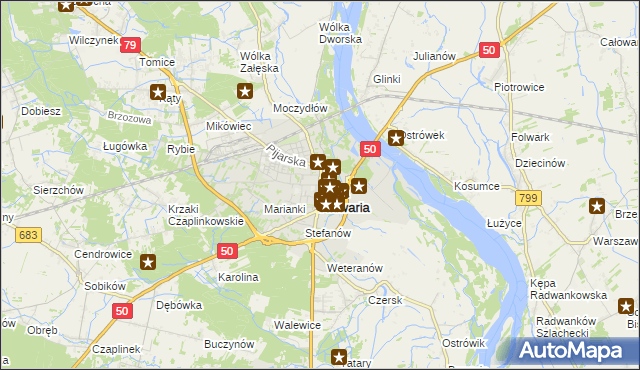 mapa Góra Kalwaria, Góra Kalwaria na mapie Targeo