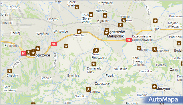 mapa Góra Ropczycka, Góra Ropczycka na mapie Targeo