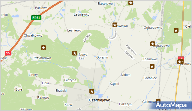 mapa Goranin gmina Czerniejewo, Goranin gmina Czerniejewo na mapie Targeo