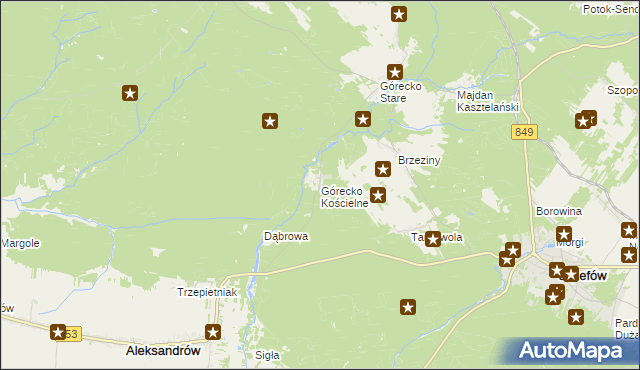 mapa Górecko Kościelne, Górecko Kościelne na mapie Targeo