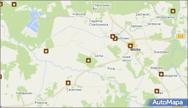 mapa Górka gmina Wicko, Górka gmina Wicko na mapie Targeo