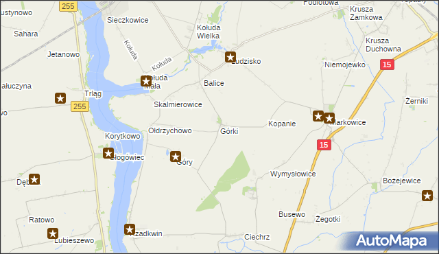 mapa Górki gmina Strzelno, Górki gmina Strzelno na mapie Targeo