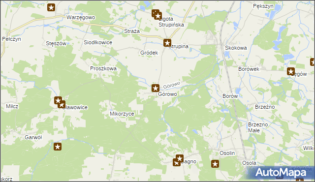 mapa Górowo gmina Prusice, Górowo gmina Prusice na mapie Targeo