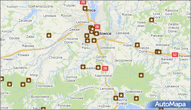 mapa Gorzeń Dolny, Gorzeń Dolny na mapie Targeo