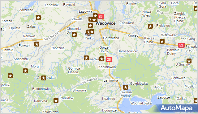 mapa Gorzeń Górny, Gorzeń Górny na mapie Targeo