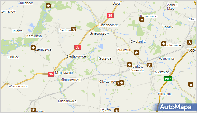 mapa Górzyce, Górzyce na mapie Targeo