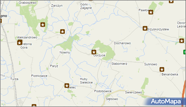 mapa Gorzyce gmina Żnin, Gorzyce gmina Żnin na mapie Targeo
