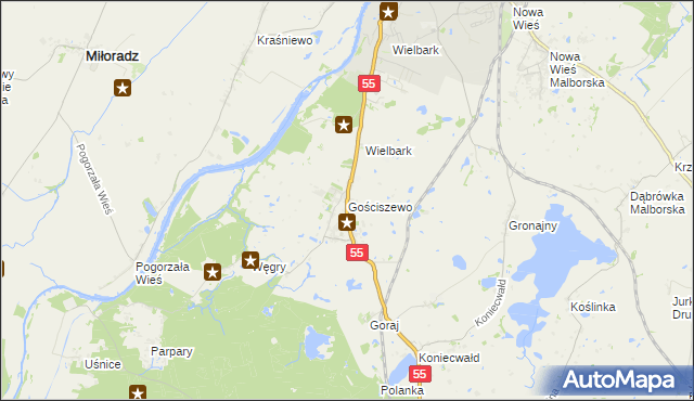 mapa Gościszewo, Gościszewo na mapie Targeo