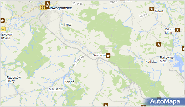 mapa Gościszów, Gościszów na mapie Targeo
