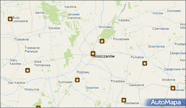 mapa Goszczanów, Goszczanów na mapie Targeo