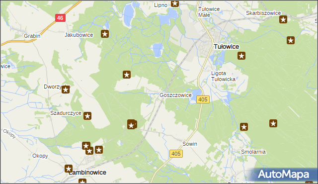 mapa Goszczowice, Goszczowice na mapie Targeo