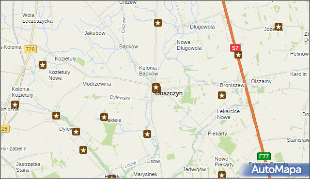 mapa Goszczyn powiat grójecki, Goszczyn powiat grójecki na mapie Targeo