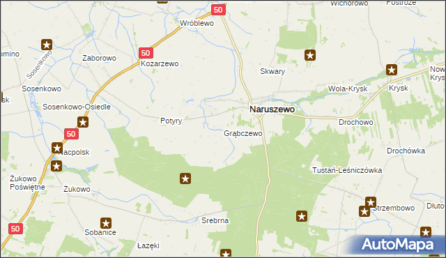 mapa Grąbczewo gmina Naruszewo, Grąbczewo gmina Naruszewo na mapie Targeo