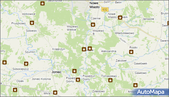 mapa Grabie gmina Nowe Miasto, Grabie gmina Nowe Miasto na mapie Targeo