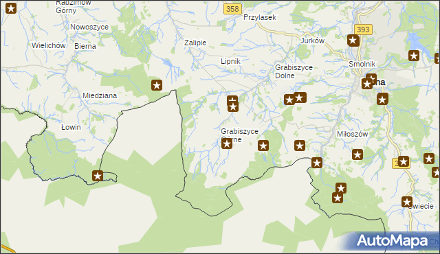 mapa Grabiszyce Górne, Grabiszyce Górne na mapie Targeo