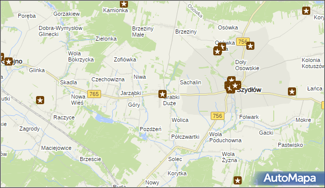 mapa Grabki Duże, Grabki Duże na mapie Targeo