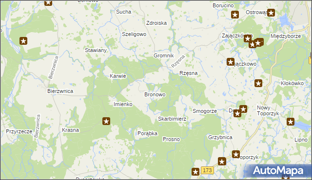 mapa Grabno gmina Połczyn-Zdrój, Grabno gmina Połczyn-Zdrój na mapie Targeo