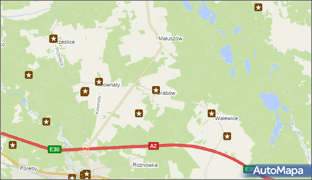 mapa Grabów gmina Torzym, Grabów gmina Torzym na mapie Targeo