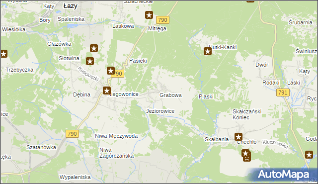 mapa Grabowa gmina Łazy, Grabowa gmina Łazy na mapie Targeo