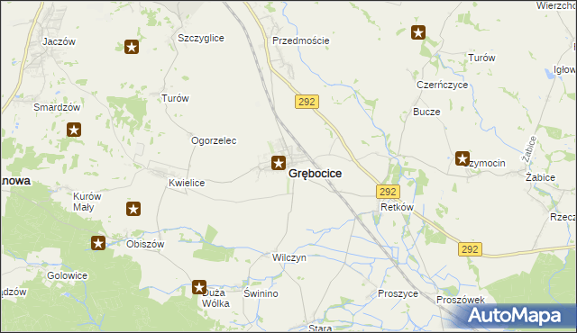 mapa Grębocice, Grębocice na mapie Targeo