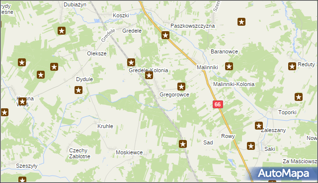 mapa Gregorowce, Gregorowce na mapie Targeo