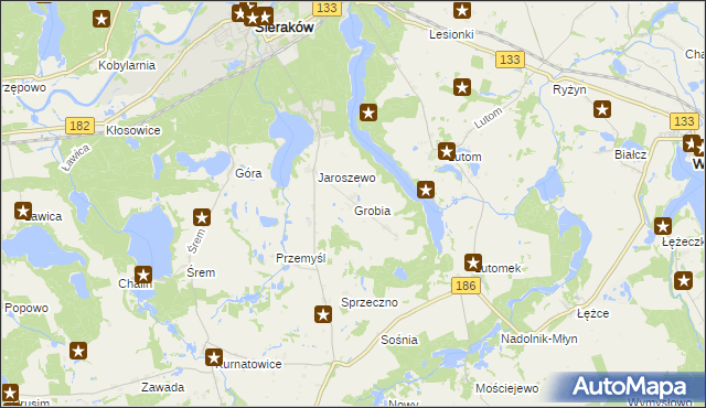 mapa Grobia, Grobia na mapie Targeo