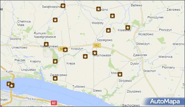 mapa Grochowalsk, Grochowalsk na mapie Targeo