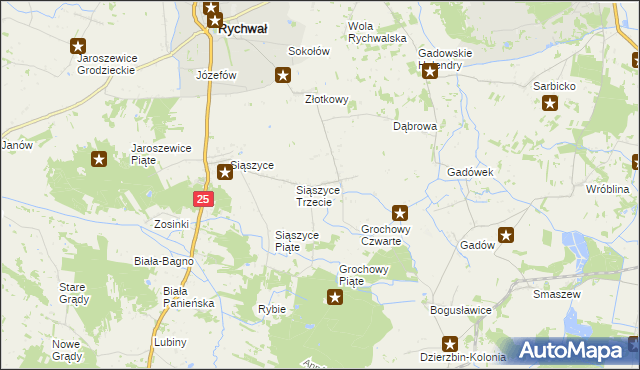 mapa Grochowy, Grochowy na mapie Targeo