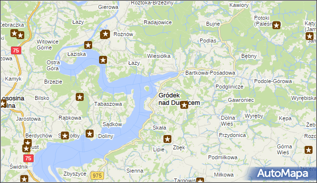 mapa Gródek nad Dunajcem, Gródek nad Dunajcem na mapie Targeo