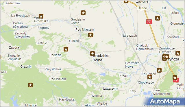 mapa Grodzisko Dolne, Grodzisko Dolne na mapie Targeo