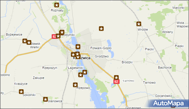 mapa Grodztwo gmina Kruszwica, Grodztwo gmina Kruszwica na mapie Targeo