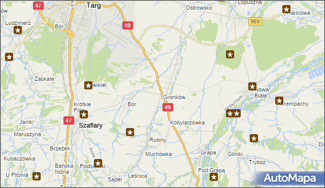 mapa Gronków, Gronków na mapie Targeo