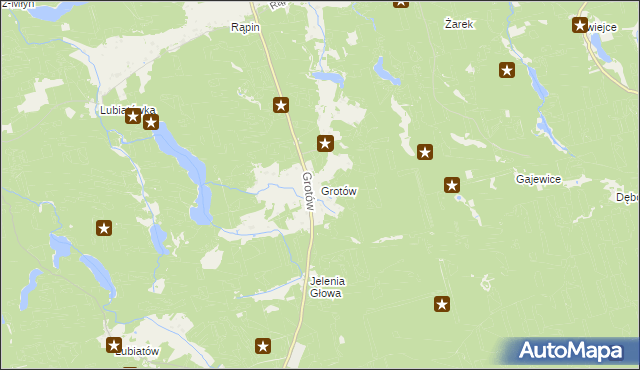 mapa Grotów gmina Drezdenko, Grotów gmina Drezdenko na mapie Targeo