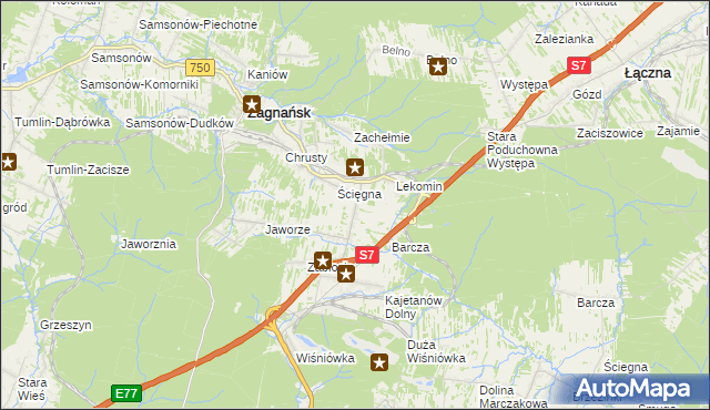 mapa Gruszka gmina Zagnańsk, Gruszka gmina Zagnańsk na mapie Targeo