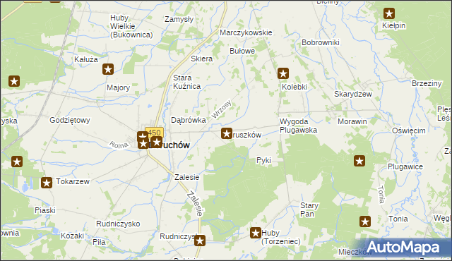 mapa Gruszków gmina Doruchów, Gruszków gmina Doruchów na mapie Targeo