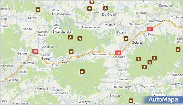 mapa Gruszowiec, Gruszowiec na mapie Targeo