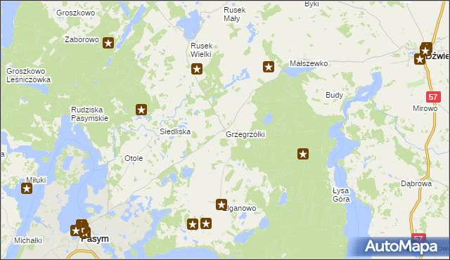 mapa Grzegrzółki, Grzegrzółki na mapie Targeo