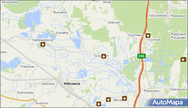 mapa Grzymalin, Grzymalin na mapie Targeo