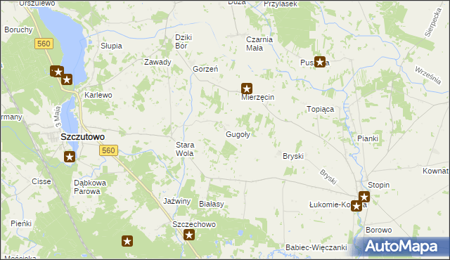 mapa Gugoły, Gugoły na mapie Targeo