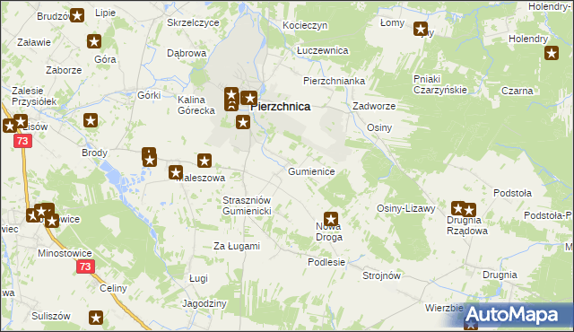 mapa Gumienice gmina Pierzchnica, Gumienice gmina Pierzchnica na mapie Targeo