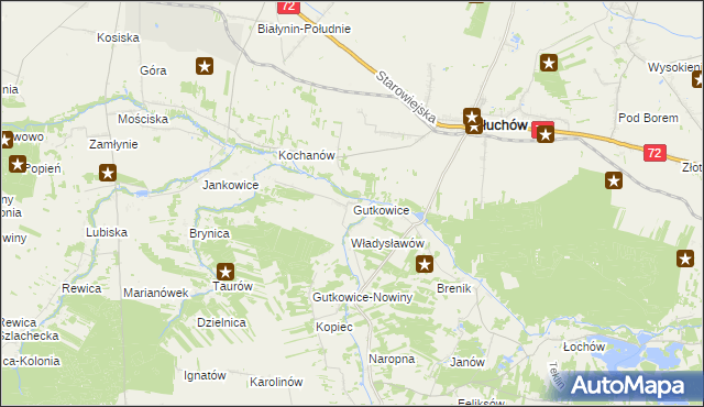 mapa Gutkowice, Gutkowice na mapie Targeo