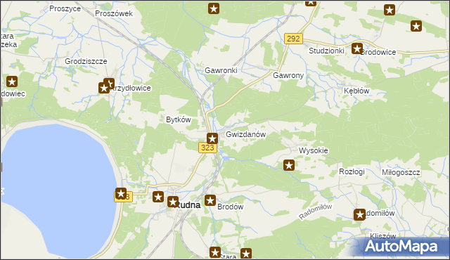 mapa Gwizdanów, Gwizdanów na mapie Targeo