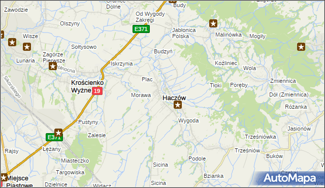 mapa Haczów, Haczów na mapie Targeo